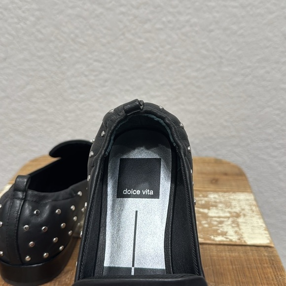 Dolce Vita Beny Stud Black Leather Loafers Size 7.5 - Picture 8 of 9